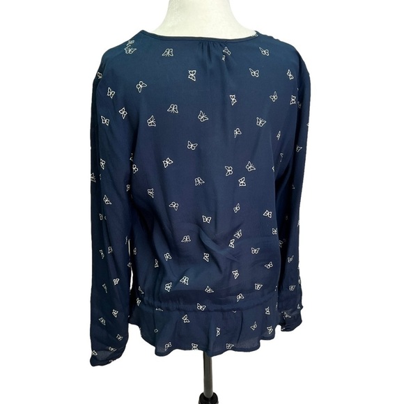 RAILS Beaux Navy Butterflies Long Sleeve Button Up Blouse Top Size.S - Picture 6 of 15